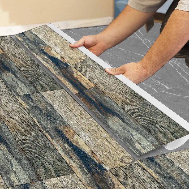 Classic Wood Grain Floor Stickers - Peel & Stick Decor