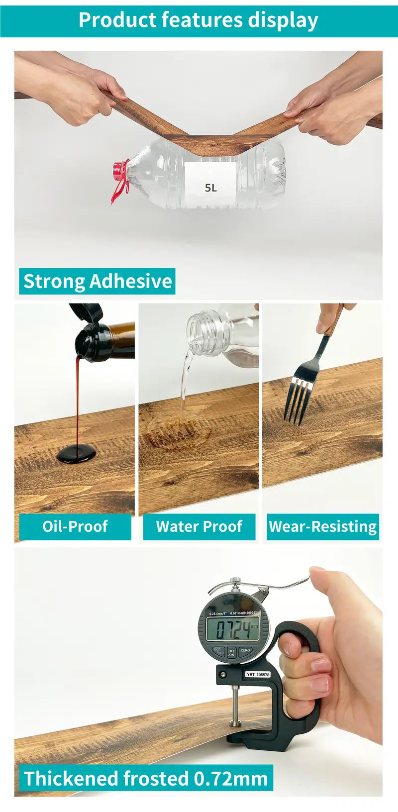 Classic Wood Grain Floor Stickers - Peel & Stick Decor