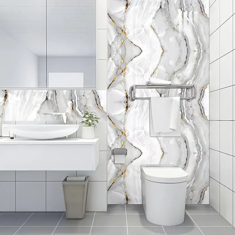 16pcs Waterproof Marble Tile Stickers for Home Decor
