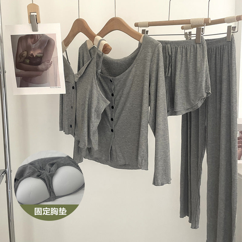 Women's Modal Cotton 4-Piece Pajama Set