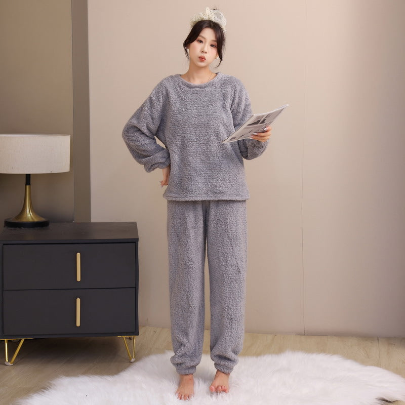 Women's Coral Fleece Pajama Set (Long Sleeve)