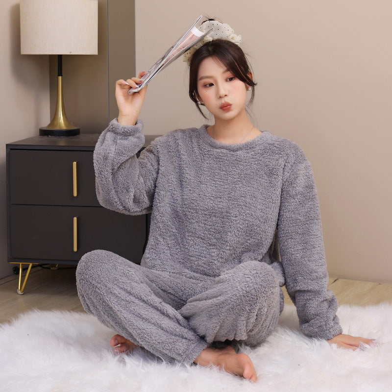 Women's Coral Fleece Pajama Set (Long Sleeve)