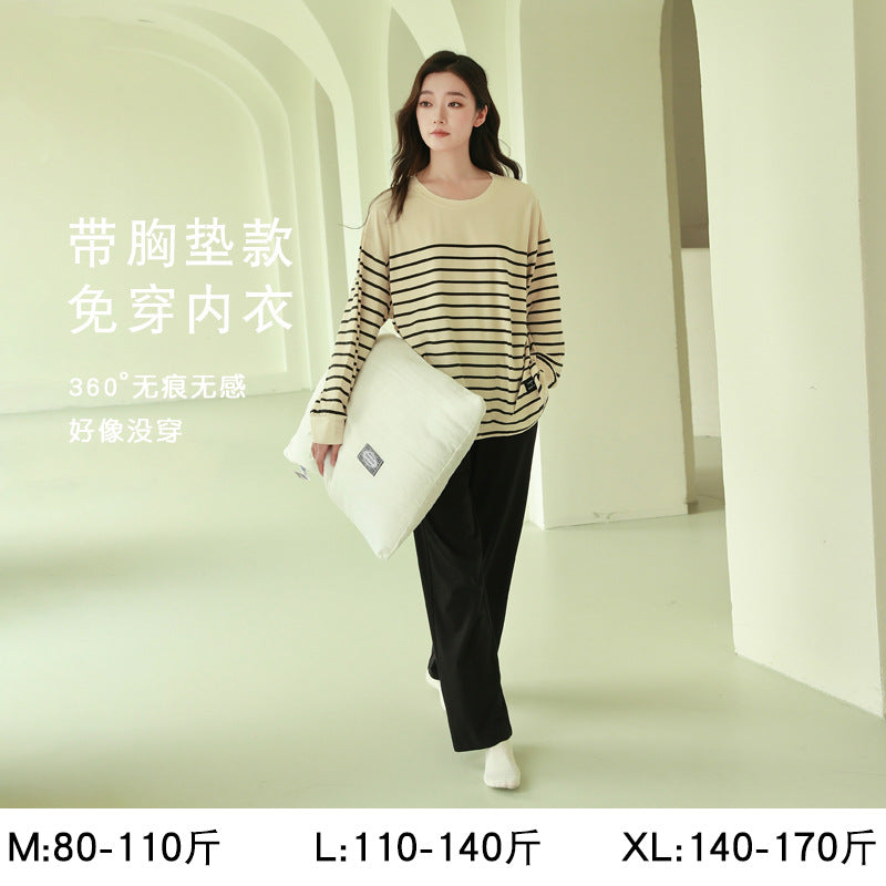 Women's Pure Cotton Striped Pajama Set
