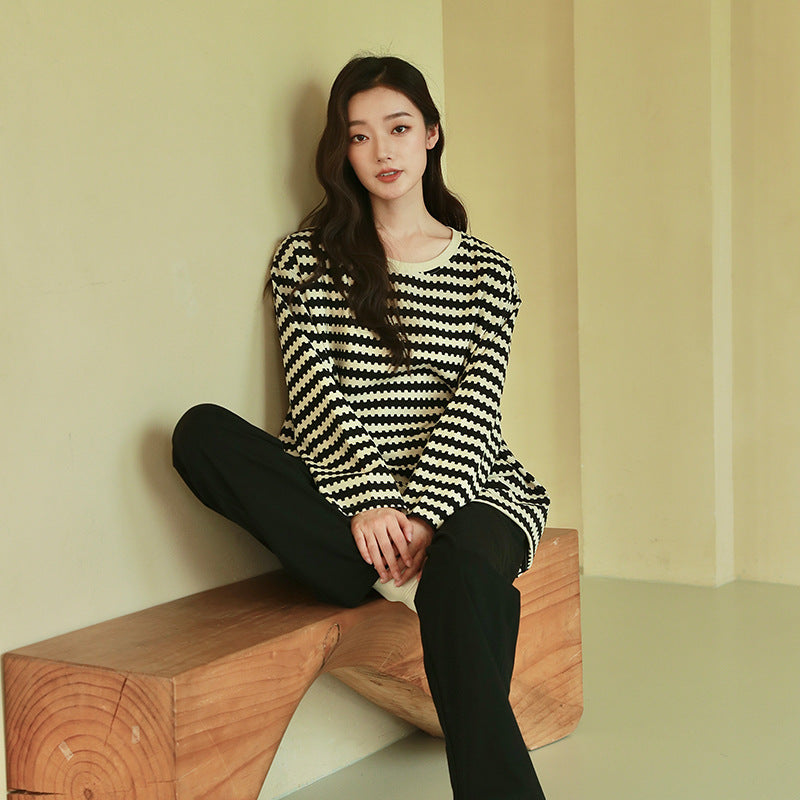 Women's Pure Cotton Striped Pajama Set