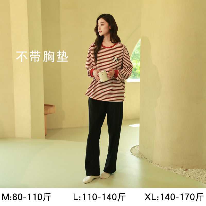 Women's Pure Cotton Striped Pajama Set