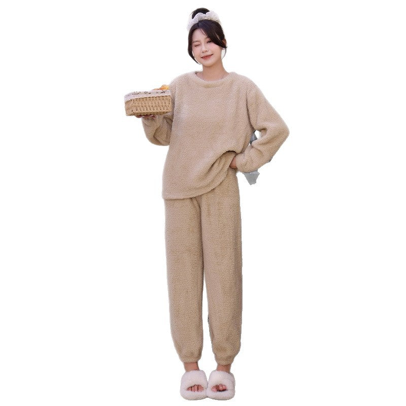 Women's Coral Fleece Pajama Set (Long Sleeve)