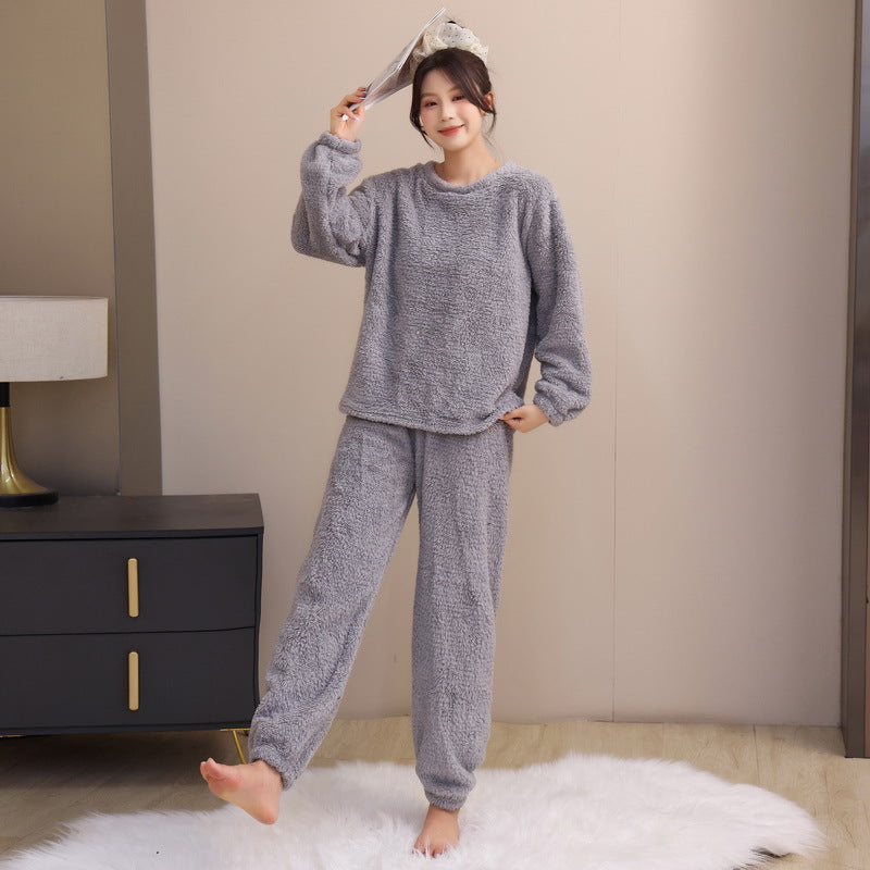 Women's Coral Fleece Pajama Set (Long Sleeve)