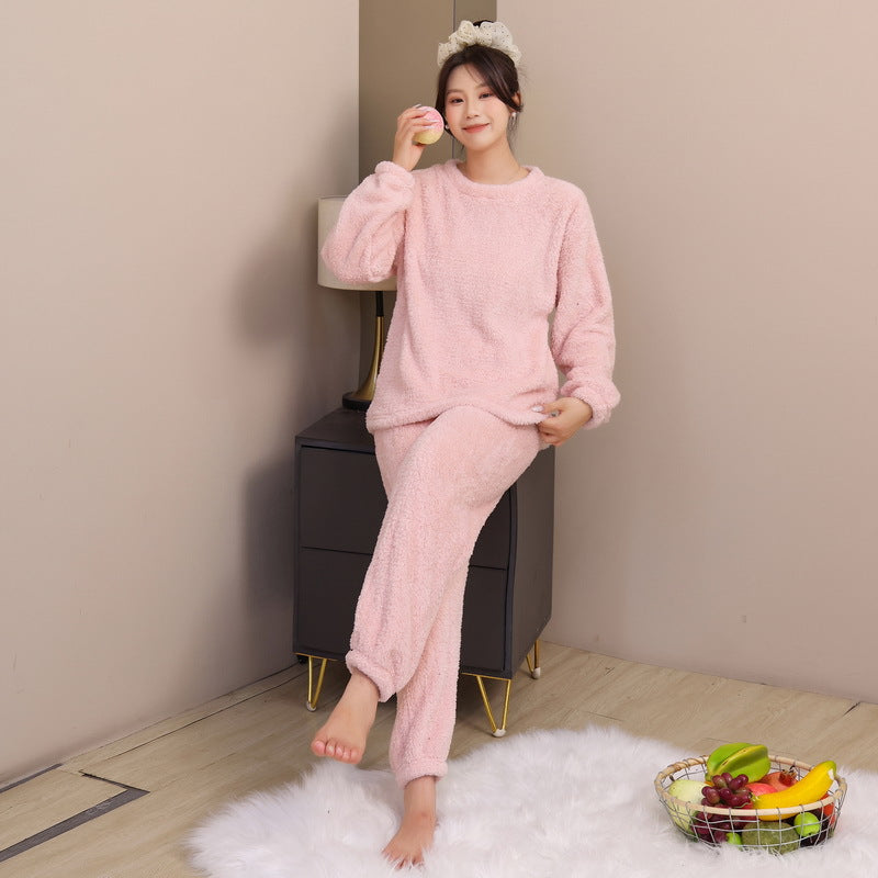 Women's Coral Fleece Pajama Set (Long Sleeve)