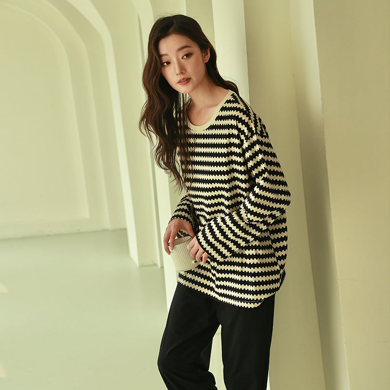 Women's Pure Cotton Striped Pajama Set