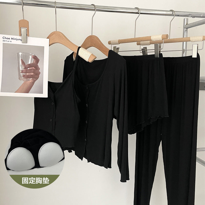 Women's Modal Cotton 4-Piece Pajama Set