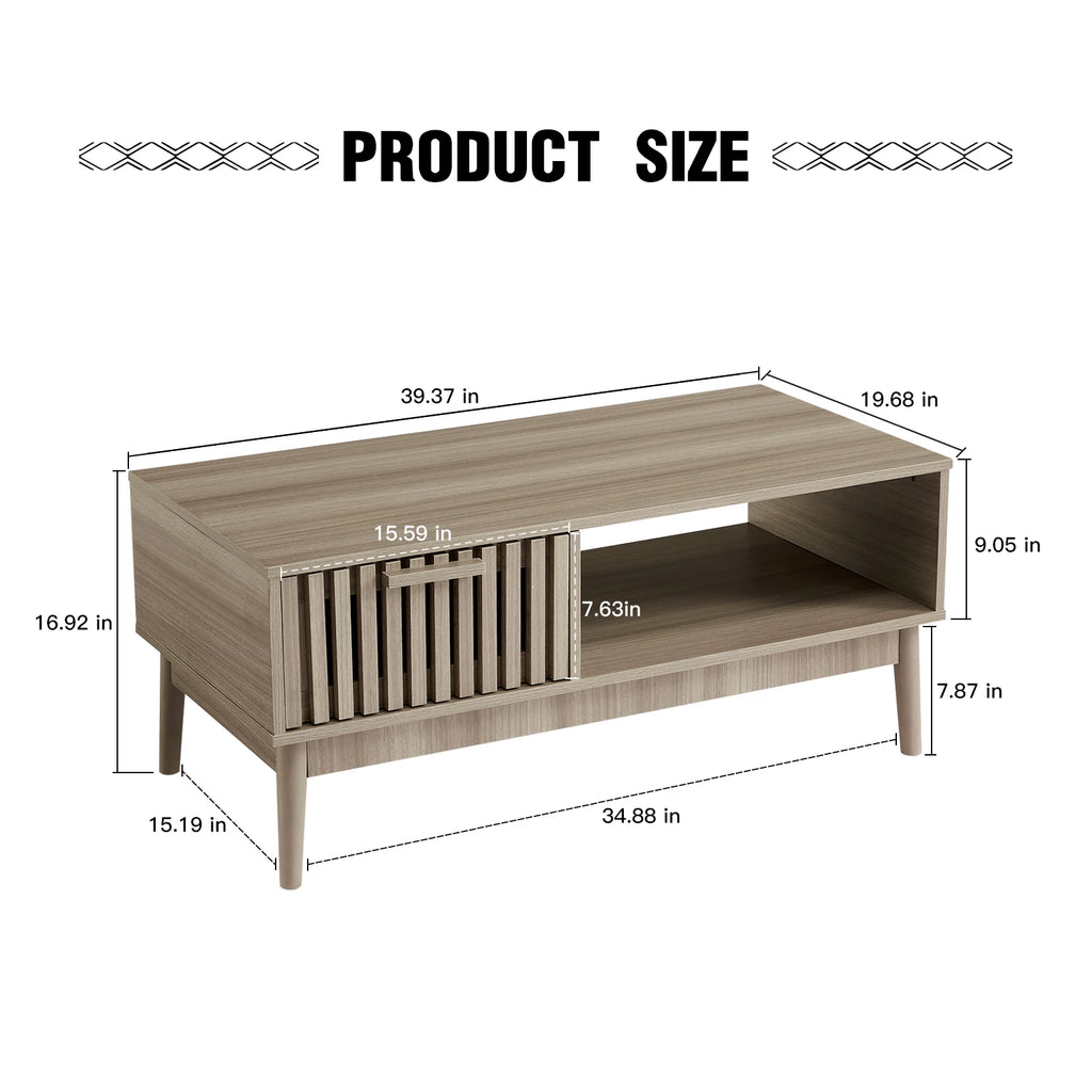 Mid-Century Modern Coffee Table with Storage