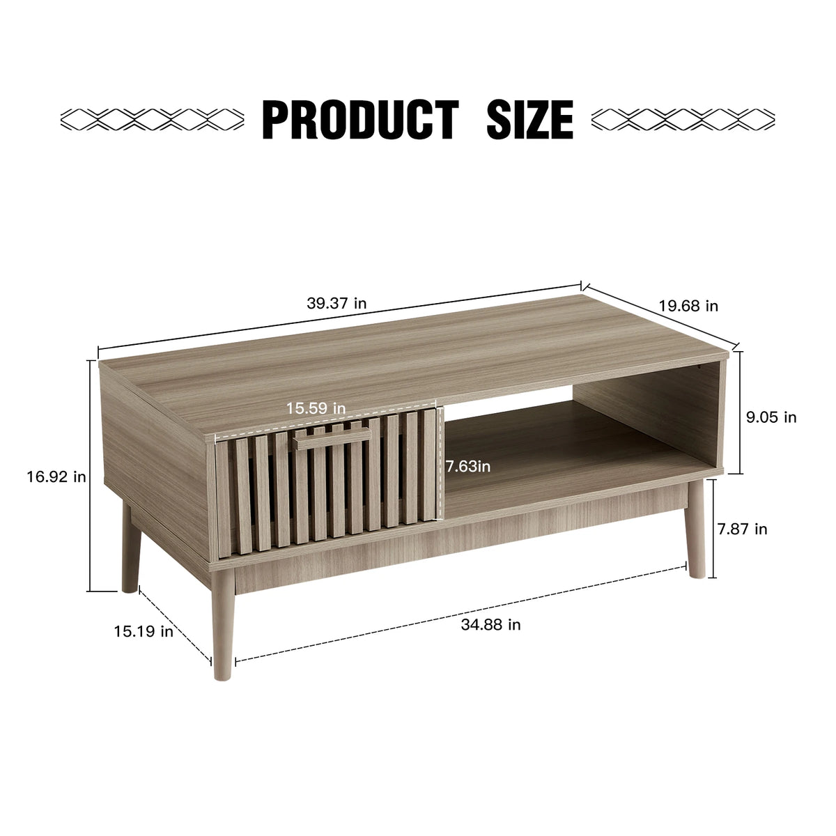 Mid-Century Modern Coffee Table with Storage