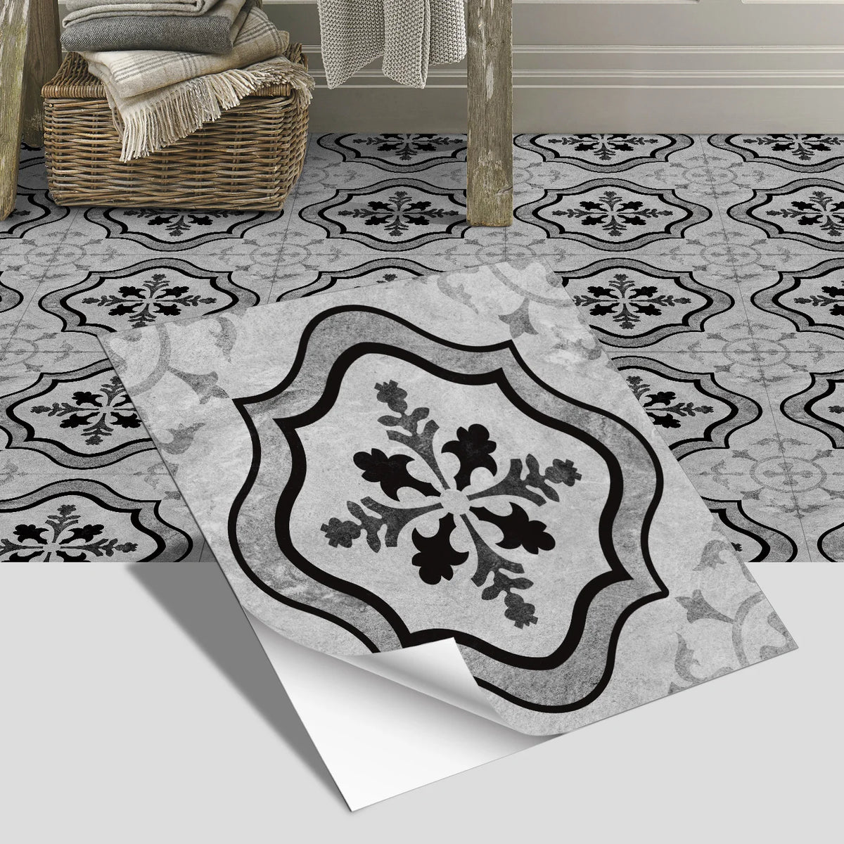 European-Style Peel-and-Stick Tile Stickers (5-Pack)