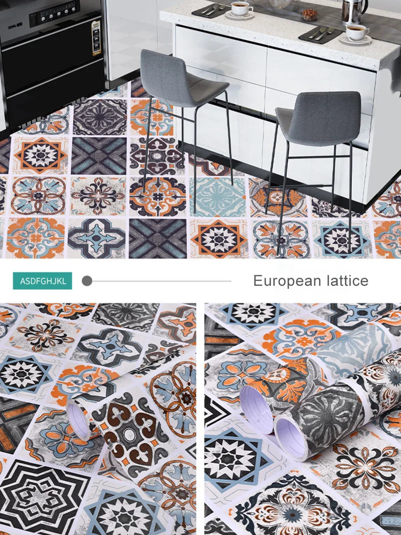 Peel-and-Stick Floor Tile Stickers (Non-Slip, Waterproof)