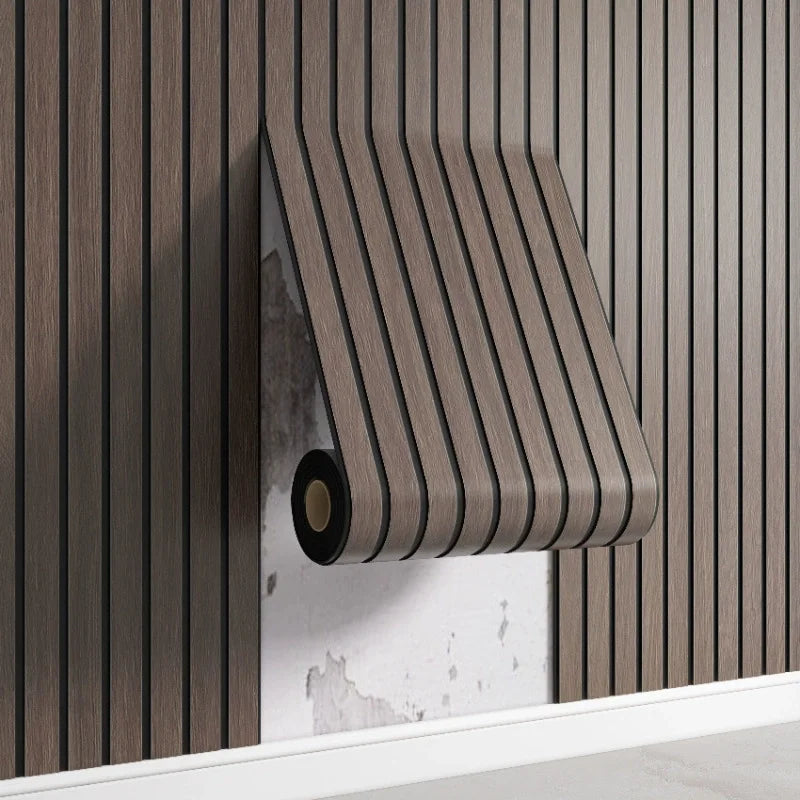 3D Wooden Grid Peel-and-Stick Wall Panels