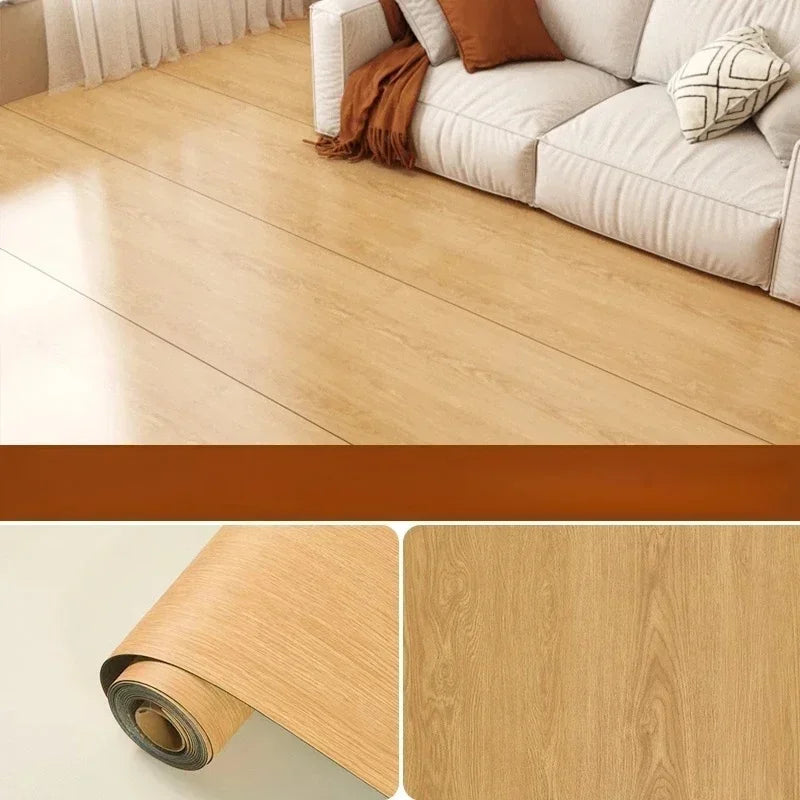 Wood Grain Vinyl Peel-and-Stick Flooring Roll