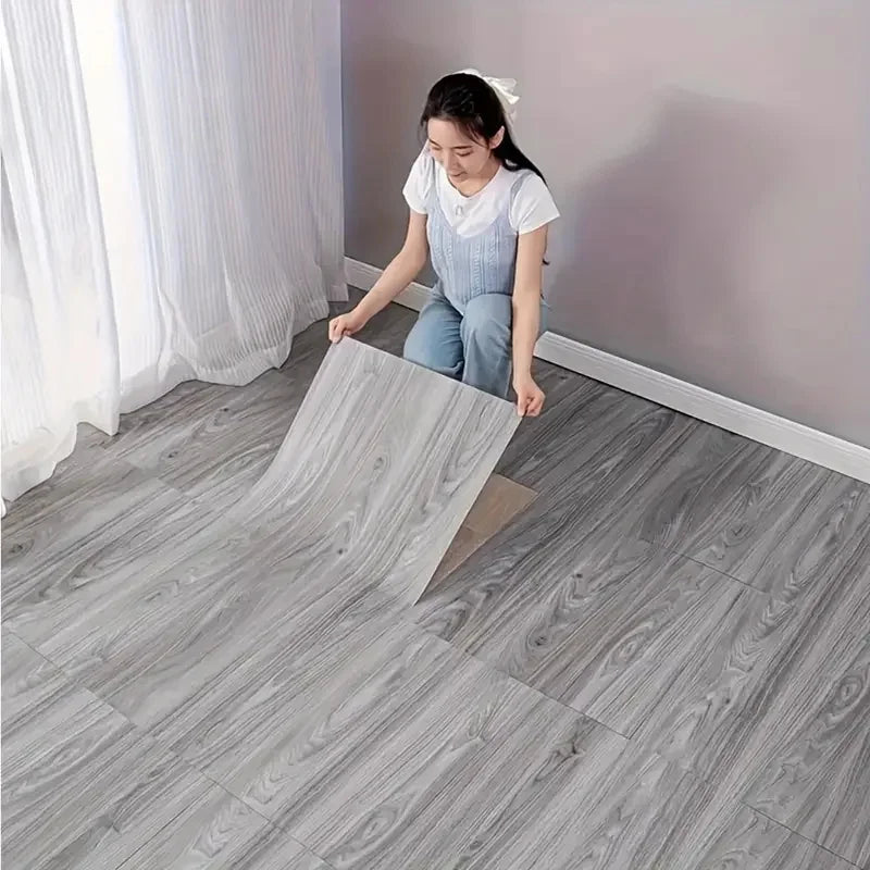 Wood Grain Peel-and-Stick Floor Tiles (30x30cm)