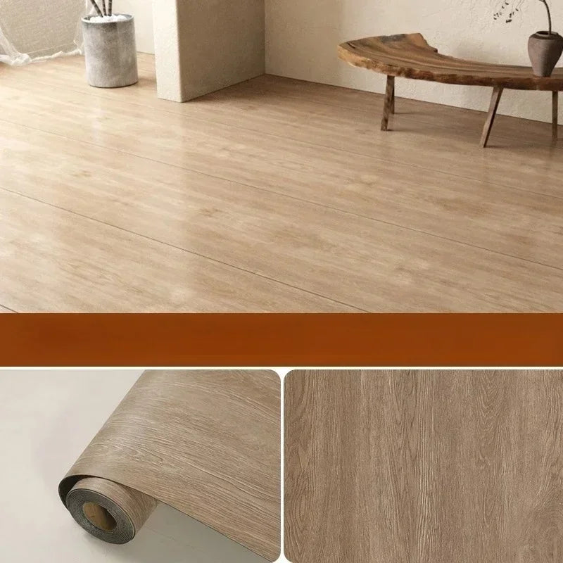 Wood Grain Vinyl Peel-and-Stick Flooring Roll