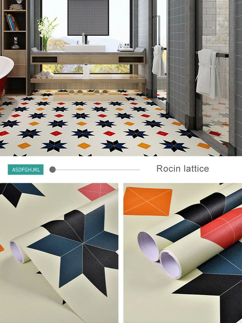 Peel-and-Stick Floor Tile Stickers (Non-Slip, Waterproof)