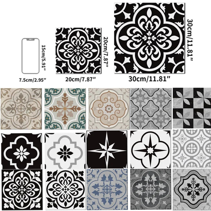 European-Style Peel-and-Stick Tile Stickers (5-Pack)