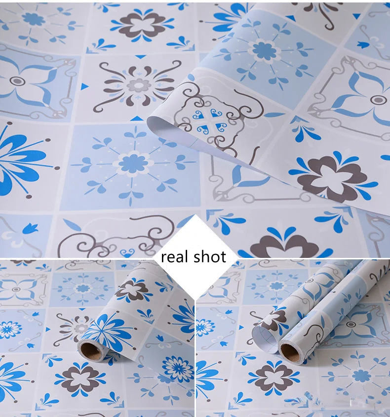 Peel-and-Stick Floor Tile Stickers (Non-Slip, Waterproof)