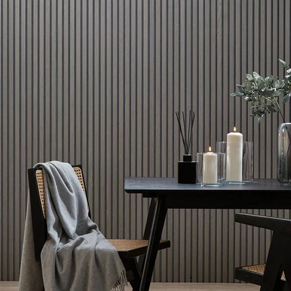 3D Wooden Grid Peel-and-Stick Wall Panels