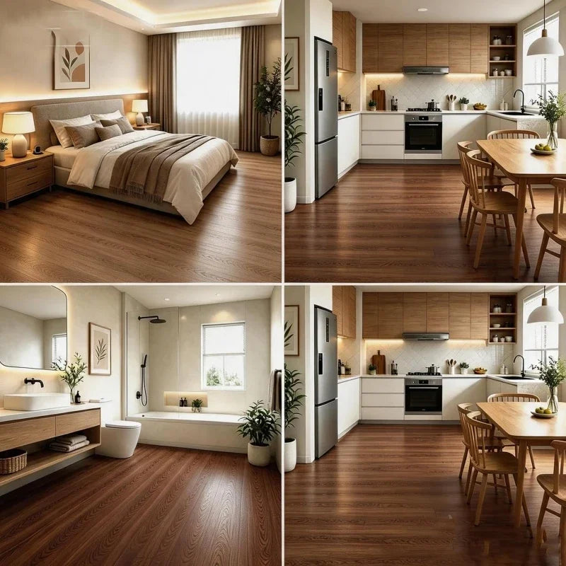 Wood Grain Vinyl Peel-and-Stick Flooring Roll