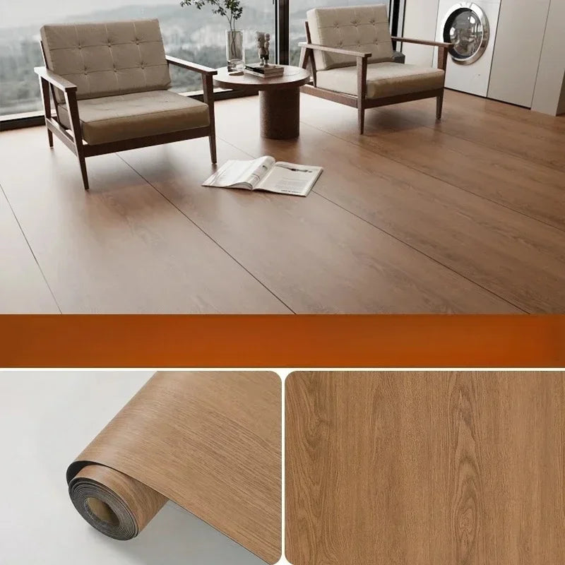 Wood Grain Vinyl Peel-and-Stick Flooring Roll