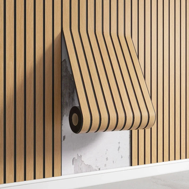 3D Wooden Grid Peel-and-Stick Wall Panels