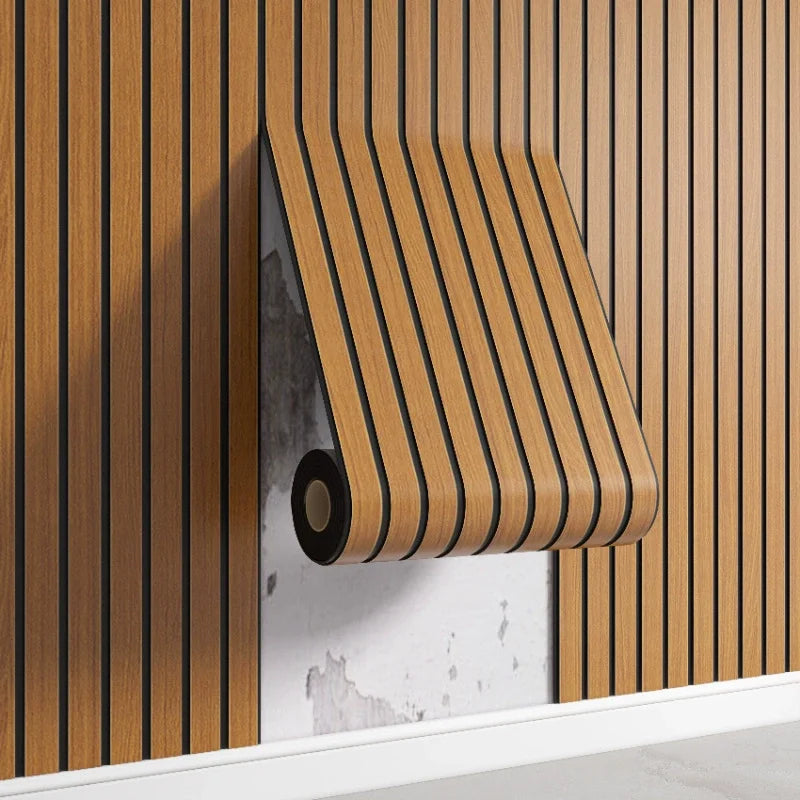 3D Wooden Grid Peel-and-Stick Wall Panels