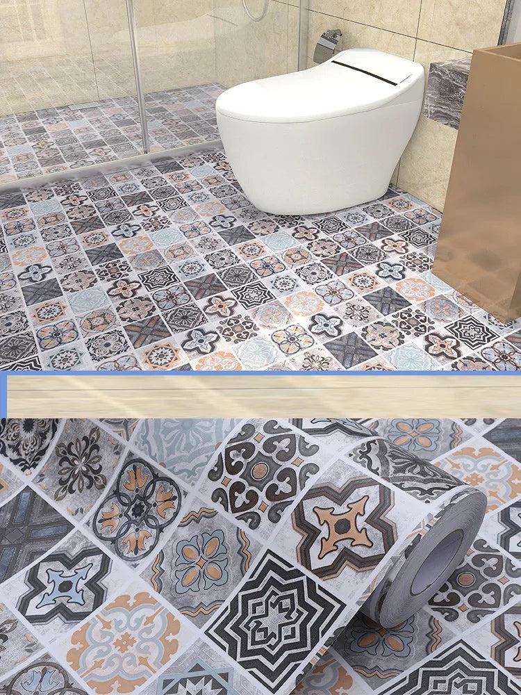Peel-and-Stick Floor Tile Stickers (Non-Slip, Waterproof)