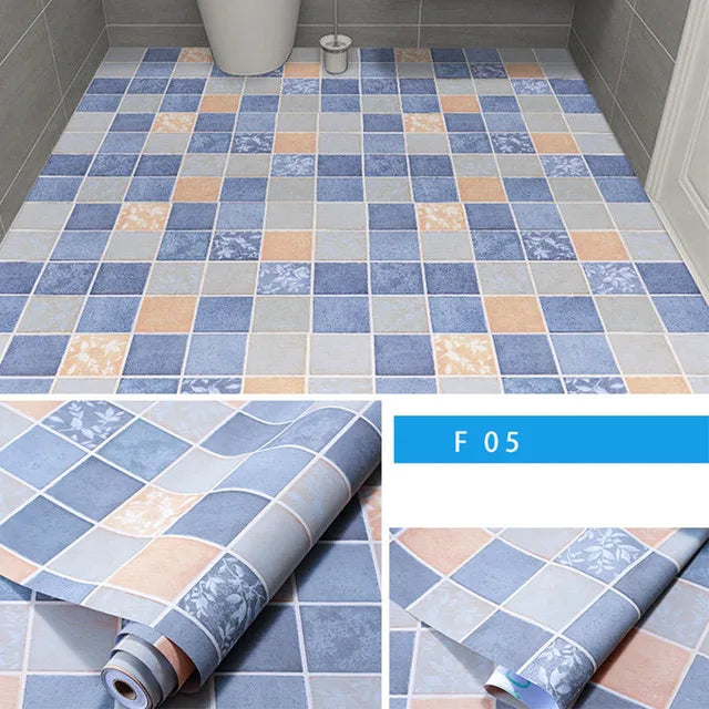 Peel-and-Stick Floor Tile Stickers (Non-Slip, Waterproof)