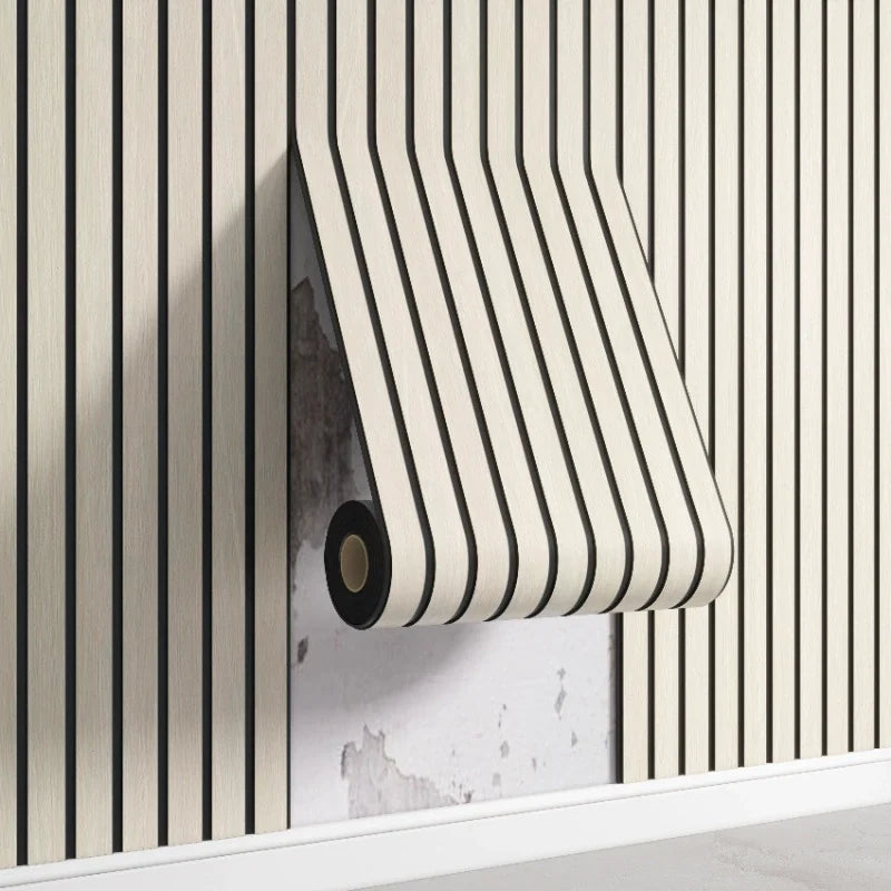 3D Wooden Grid Peel-and-Stick Wall Panels