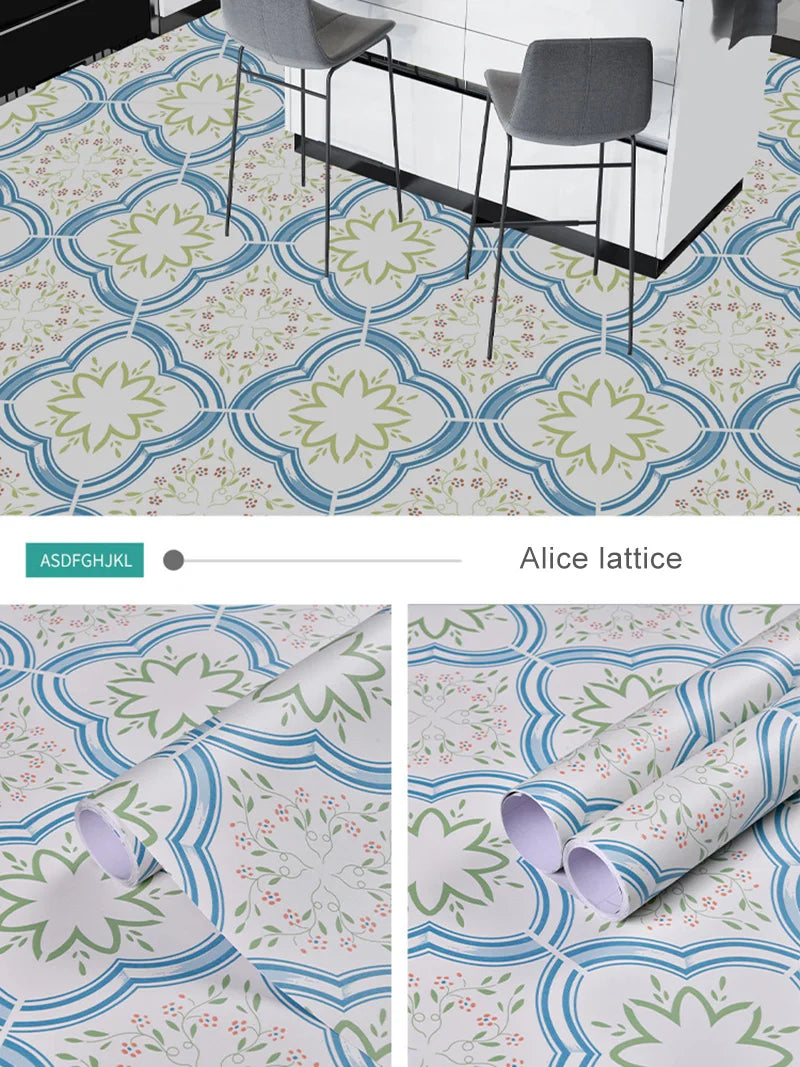 Peel-and-Stick Floor Tile Stickers (Non-Slip, Waterproof)
