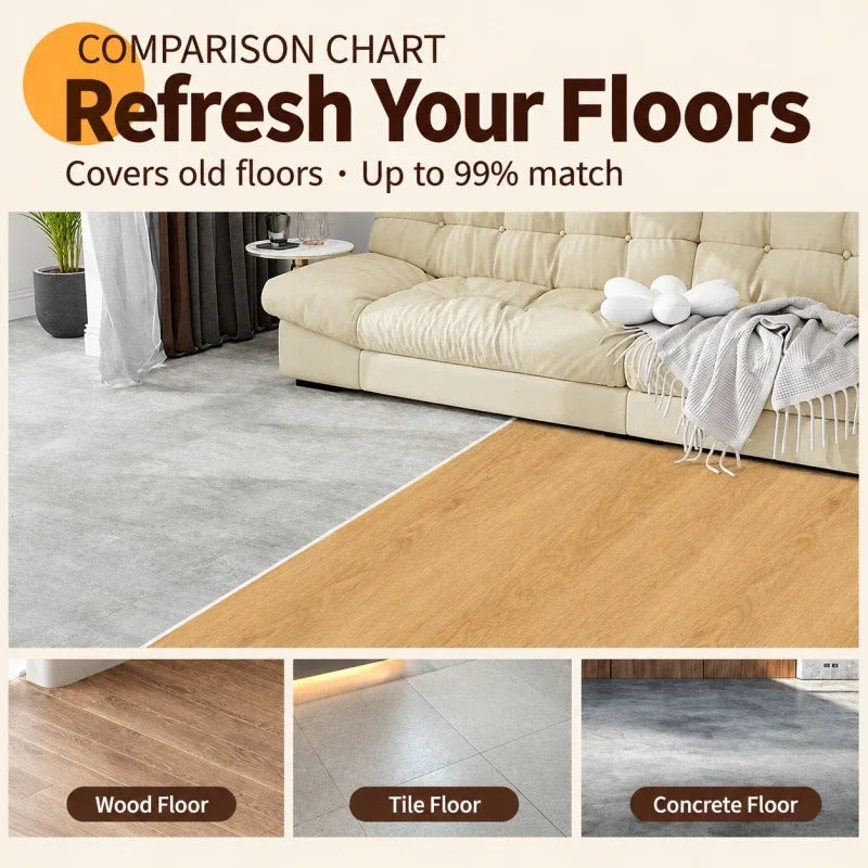 Wood Grain Vinyl Peel-and-Stick Flooring Roll