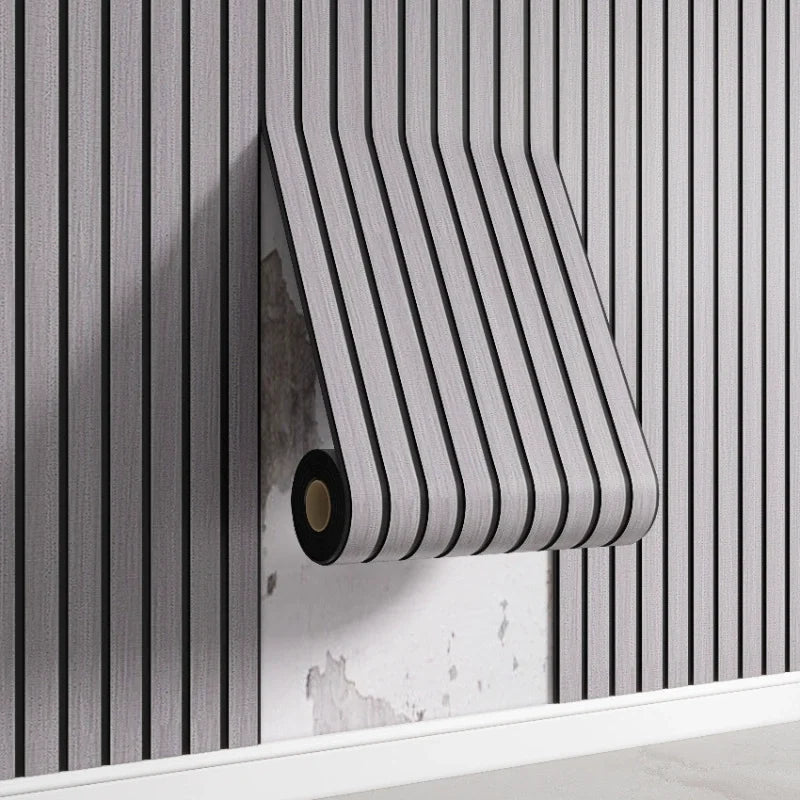 3D Wooden Grid Peel-and-Stick Wall Panels