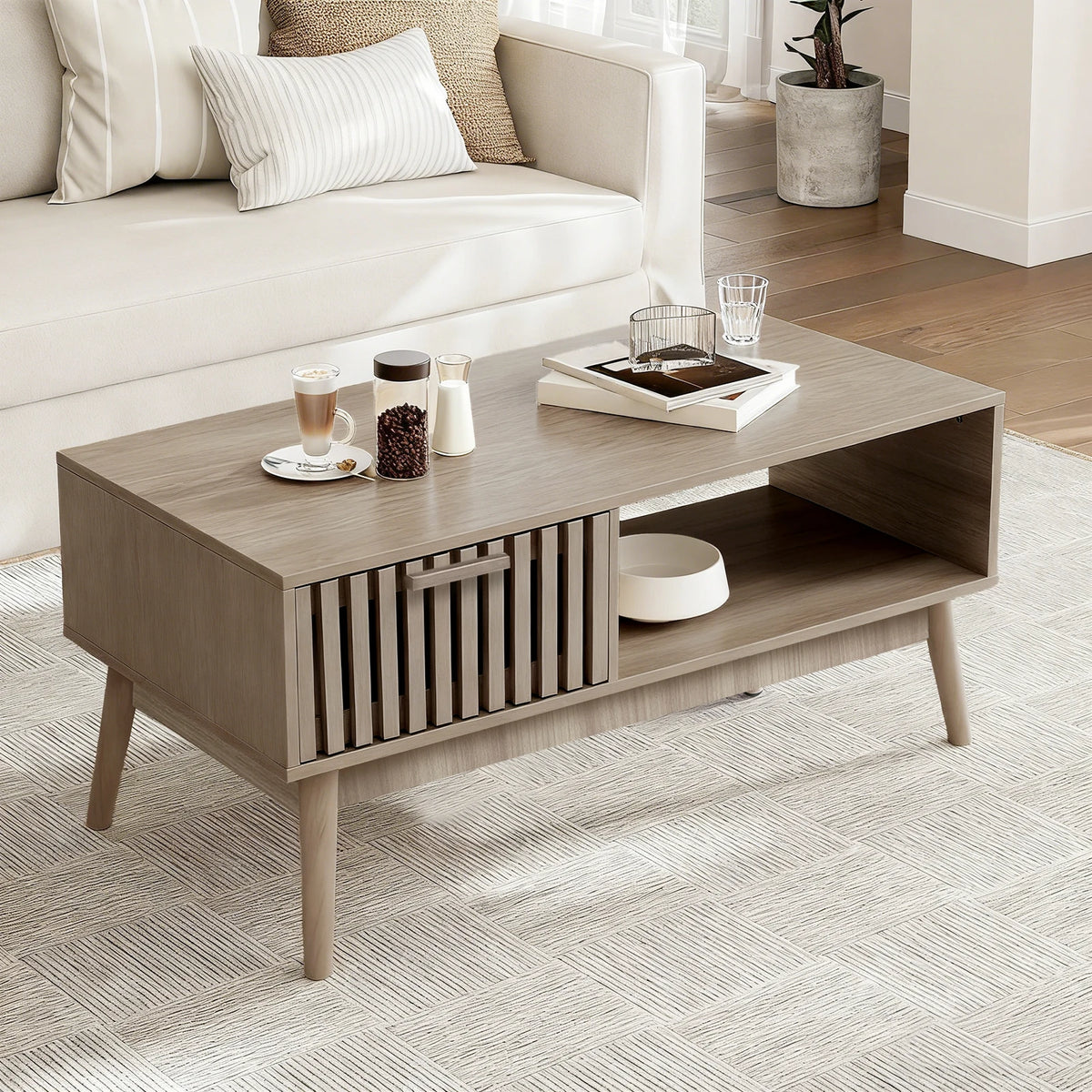 Mid-Century Modern Coffee Table with Storage