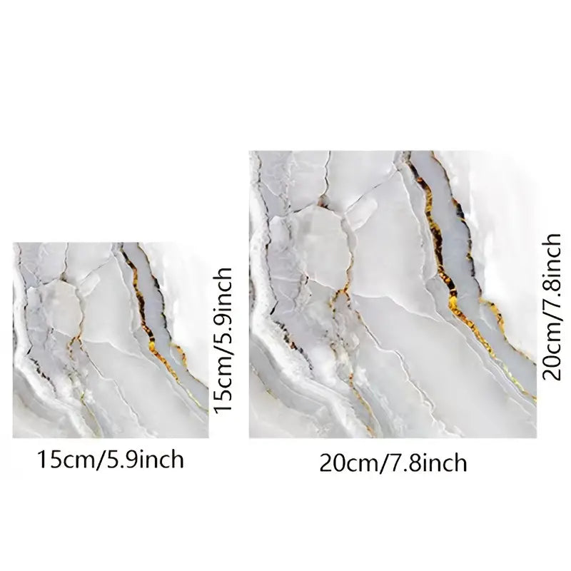 16pcs Waterproof Marble Tile Stickers for Home Decor