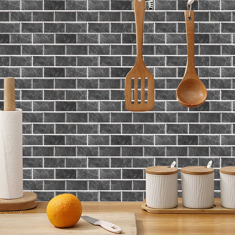 6pcs Retro Black Checkered Tile Stickers for Walls